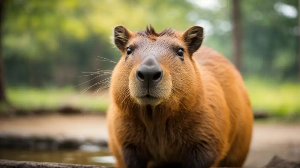 capybaras close up portrait