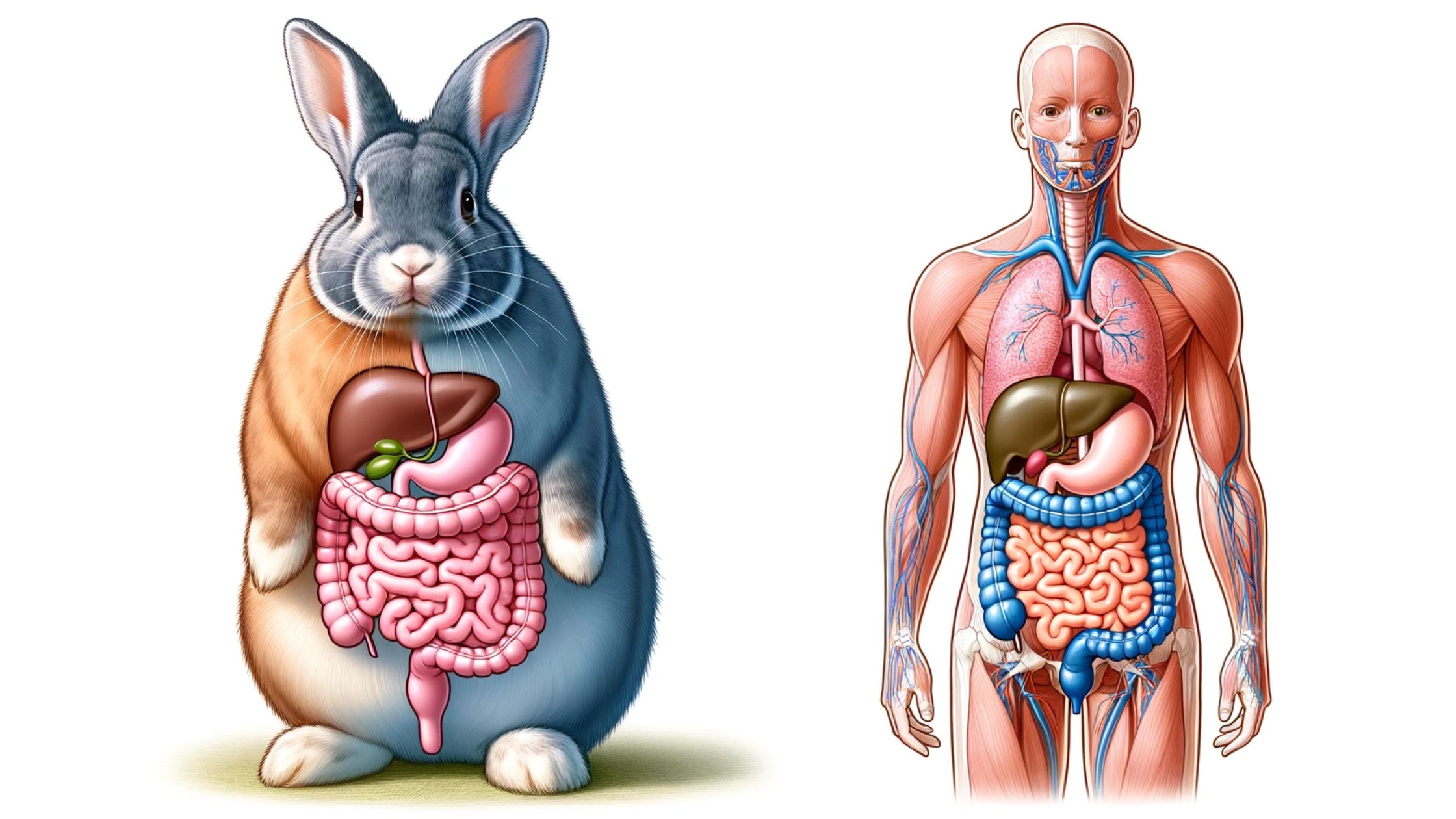 rabbit vs human body