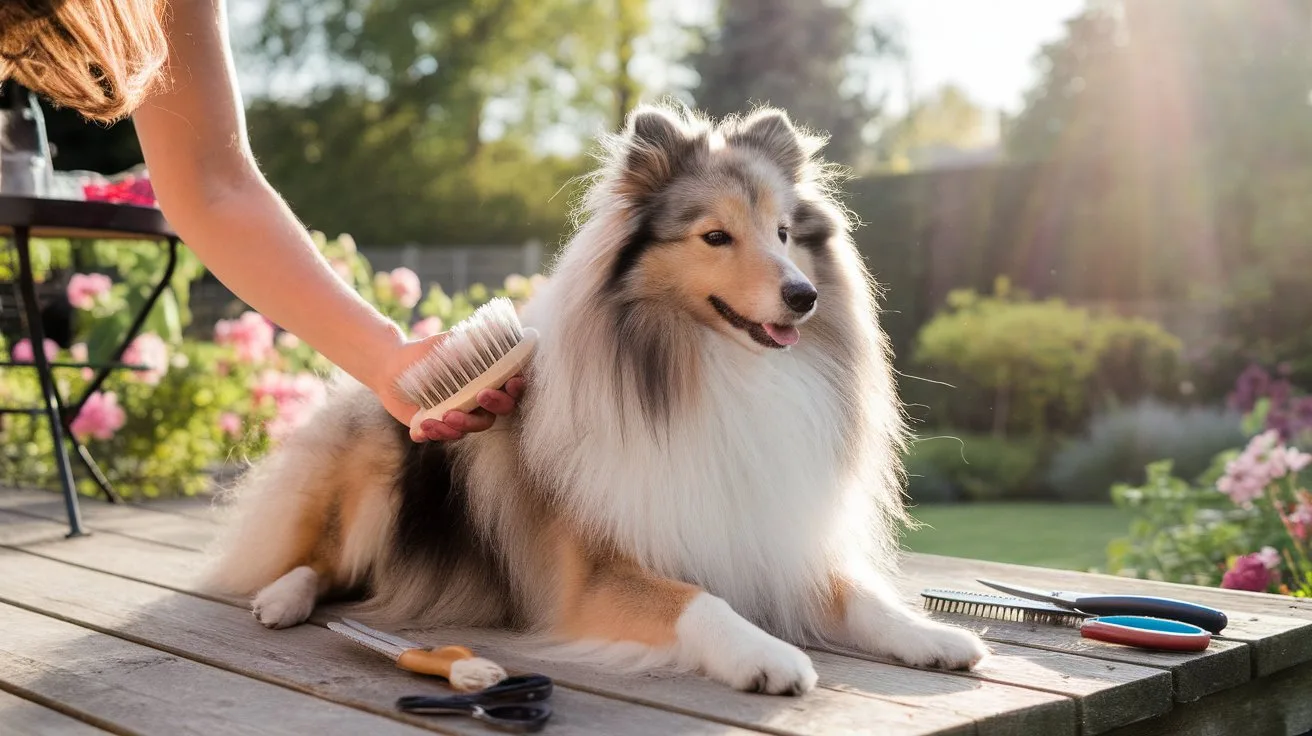 A photo of a fluffy shetland sheepdog with a silky KaKDPX5 QTKHcsynjNUFDg KjXEcUpfQbq50CdMbiAgAQ