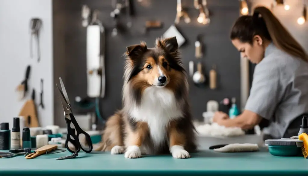 sheltie puppy grooming