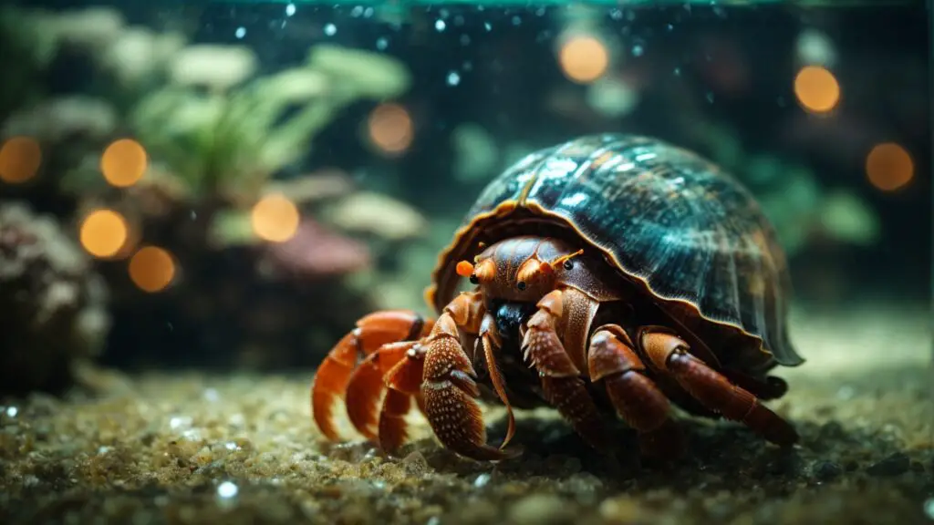 hermit crab in an aquarium