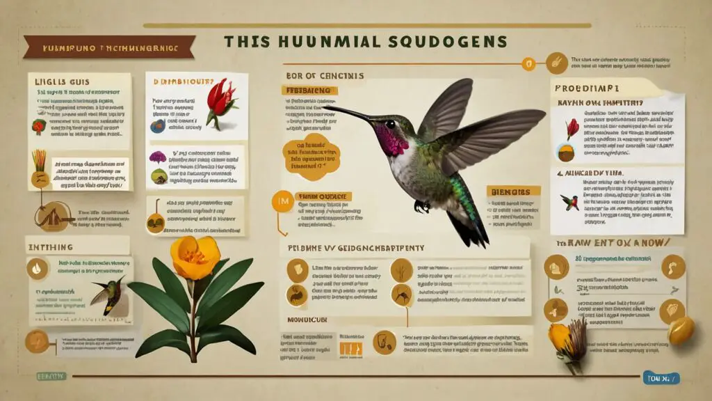 Infographic explaining how to care for hummingbirds, showcasing their diet, habitat, and the complexity of their needs.